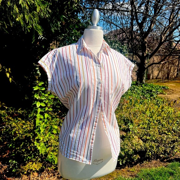 MADWELl Striped Button-Up Women's Top - Picture 1 of 6